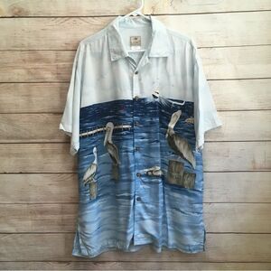VINTAGE LUAU HAWAIIAN SHIRT IN PELICAN HARBOR PRINT